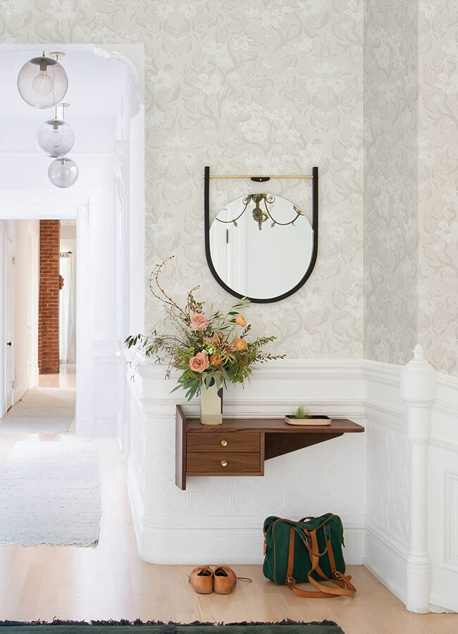 lisa-grey-floral-damask-wallpaper-york-wallcoverings-4143-22019 - York Wallcoverings Wallpaper