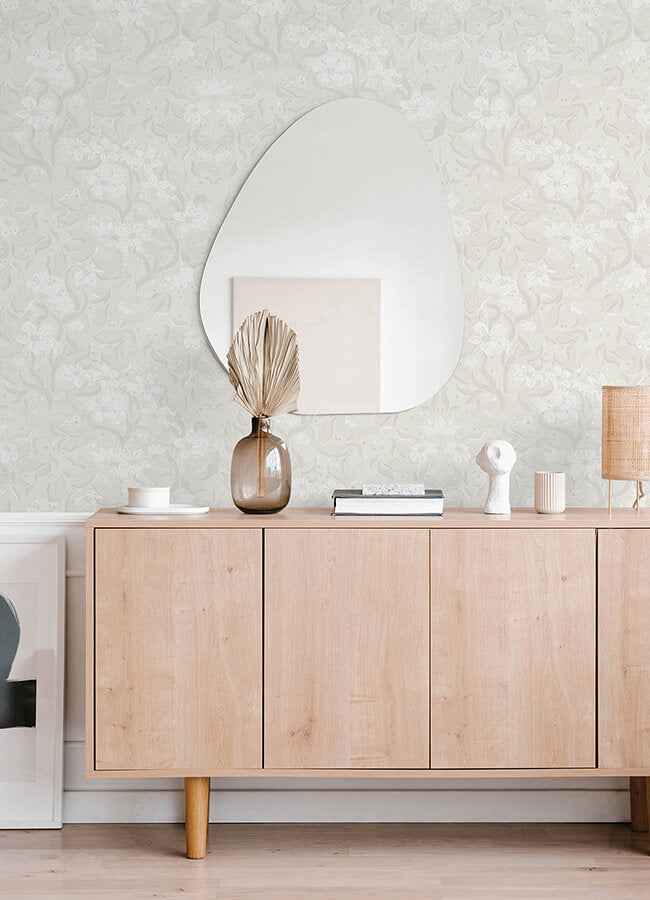Lisa Grey Floral Damask Wallpaper - York Wallcoverings - 4143-22019 - York Wallcoverings Wallpaper
