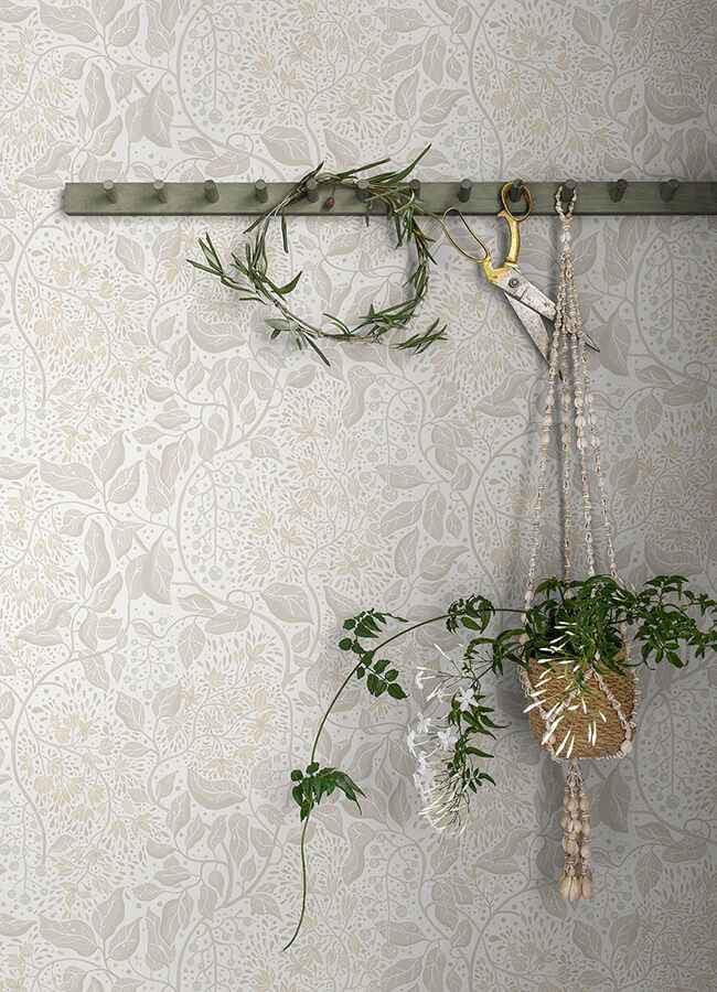 Turi Khaki Twining Vines Wallpaper - York Wallcoverings - 4143-22023 - York Wallcoverings Wallpaper