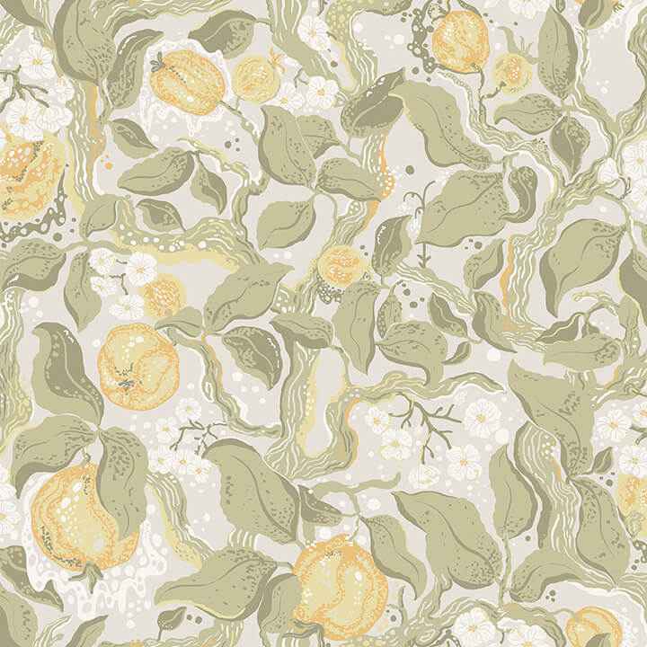 Kort Sage Fruit and Floral Wallpaper - York Wallcoverings - 4143-22025