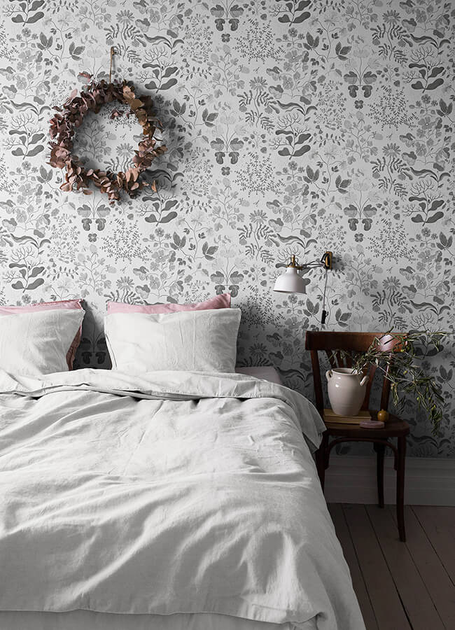 groh-grey-floral-wallpaper-york-wallcoverings-4143-22029 - York Wallcoverings Papel pintado