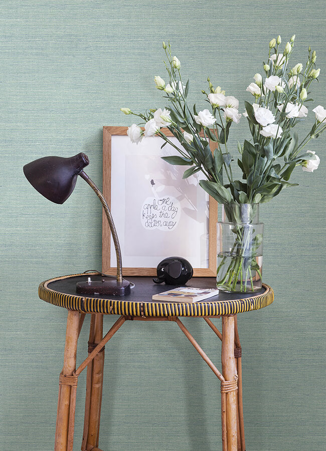 agave-aqua-faux-grasscloth-wallpaper-york-wallcoverings-4143-24282 - York Wallcoverings Papel pintado