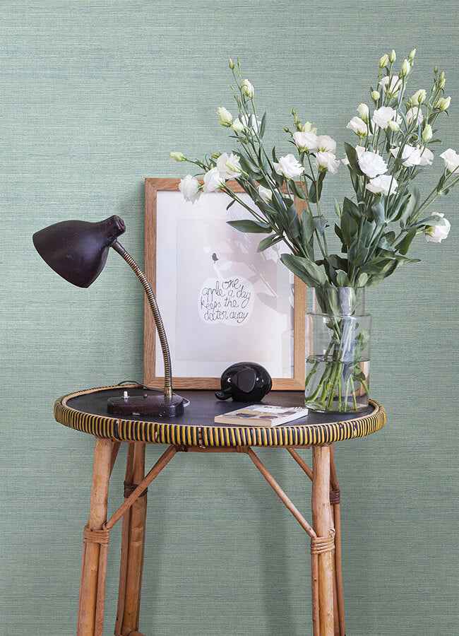 Agave Aqua Faux Grasscloth Wallpaper - York Wallcoverings - 4143-24282 - York Wallcoverings Wallpaper