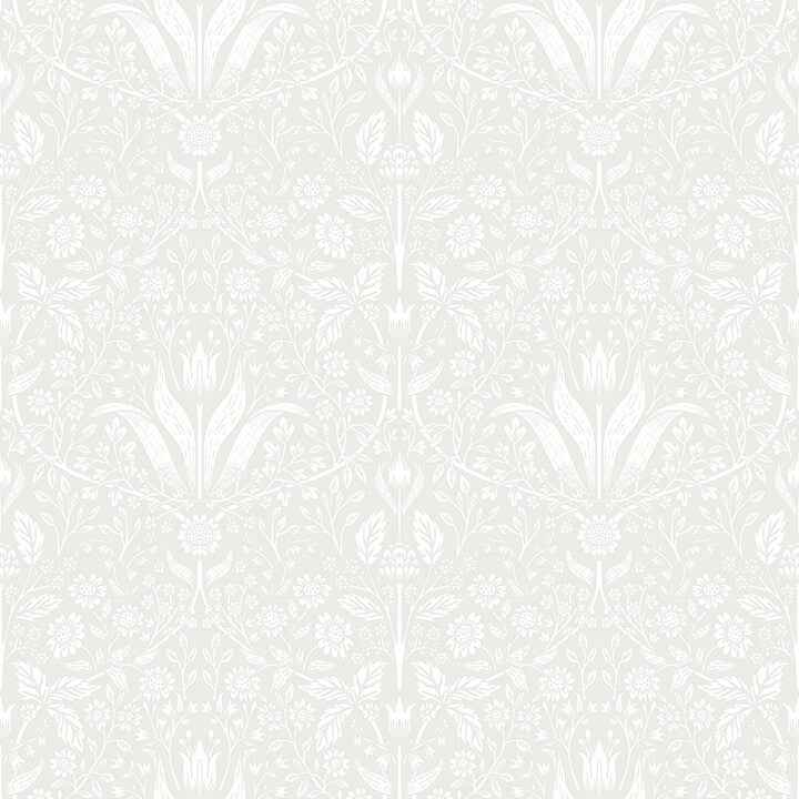 Mara Light Grey Tulip Ogee Wallpaper - York Wallcoverings - 4143-34007