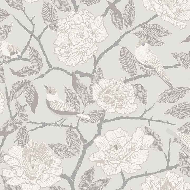 Bernadina Grey Rosebush Wallpaper - York Wallcoverings - 4143-34021 - York Wallcoverings Wallpaper