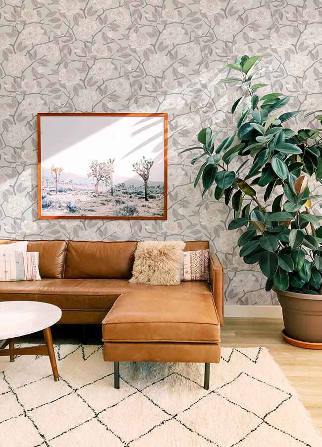 Bernadina Grey Rosebush Wallpaper - York Wallcoverings - 4143-34021 - York Wallcoverings Wallpaper