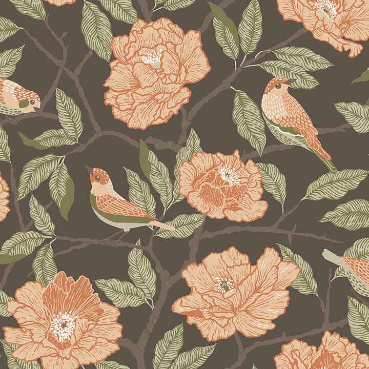 Bernadina Black Rosebush Wallpaper - York Wallcoverings - 4143-34026