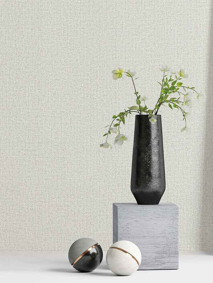 Dream Weaver Ash Faux Fabric Wallpaper - York Wallcoverings - 4140-3703 - York Wallcoverings Wallpaper