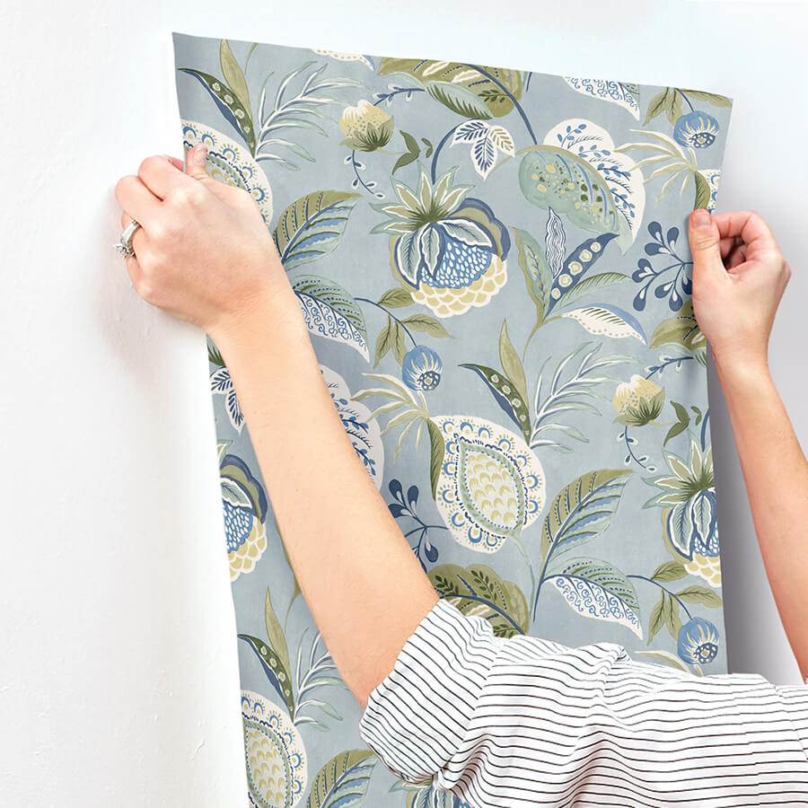 bohemian-blue-jacobean-wallpaper-york-wallcoverings-3125-72300 - York Wallcoverings Wallpaper