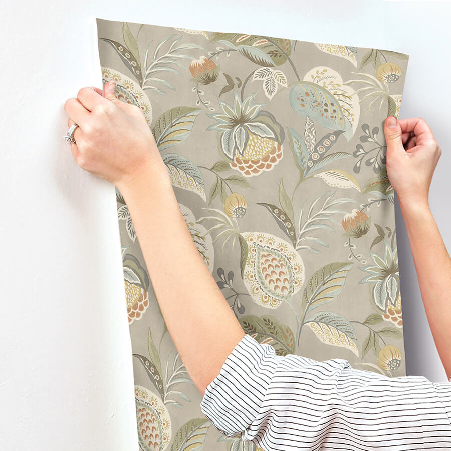 bohemian-taupe-jacobean-wallpaper-york-wallcoverings-3125-72301 - York Wallcoverings Wallpaper