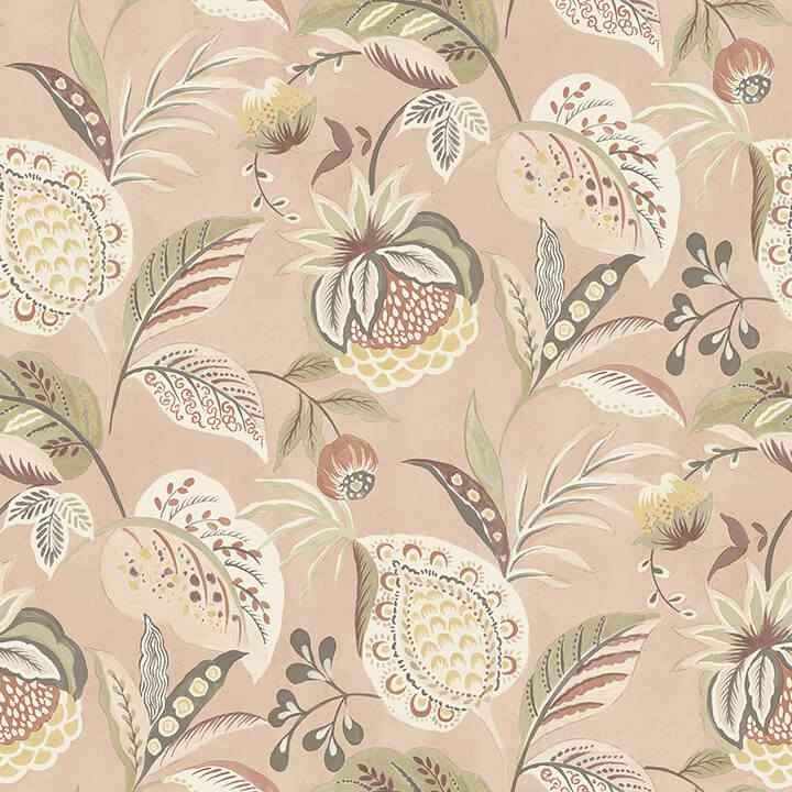 Bohemian Blush Jacobean Wallpaper - York Wallcoverings - 3125-72303