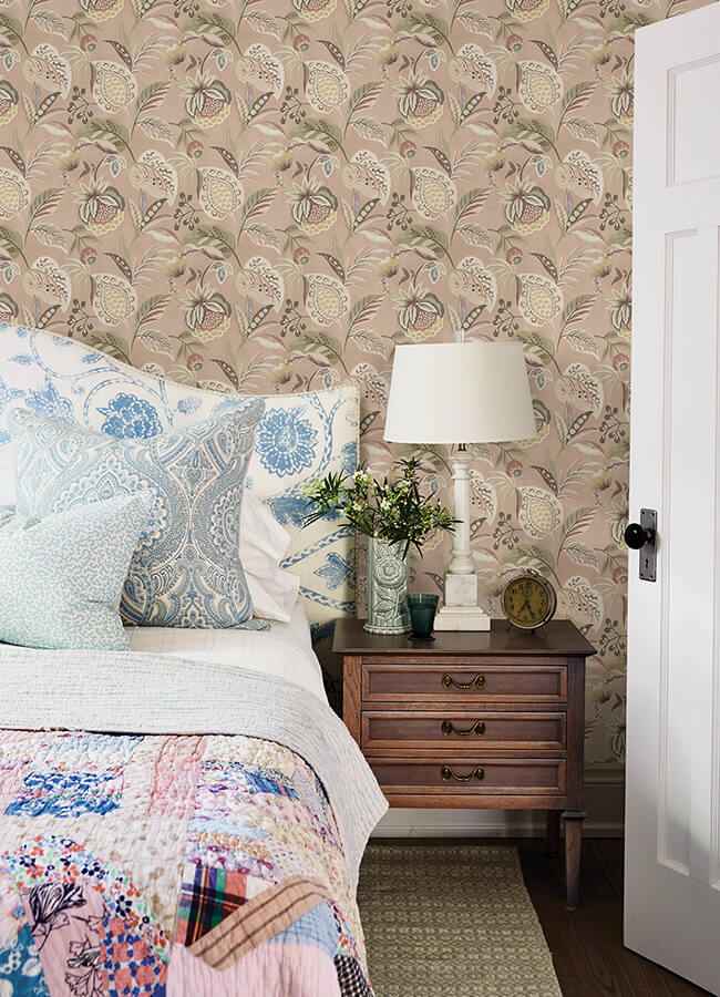 Bohemian Blush Jacobean Wallpaper - York Wallcoverings - 3125-72303 - York Wallcoverings Wallpaper