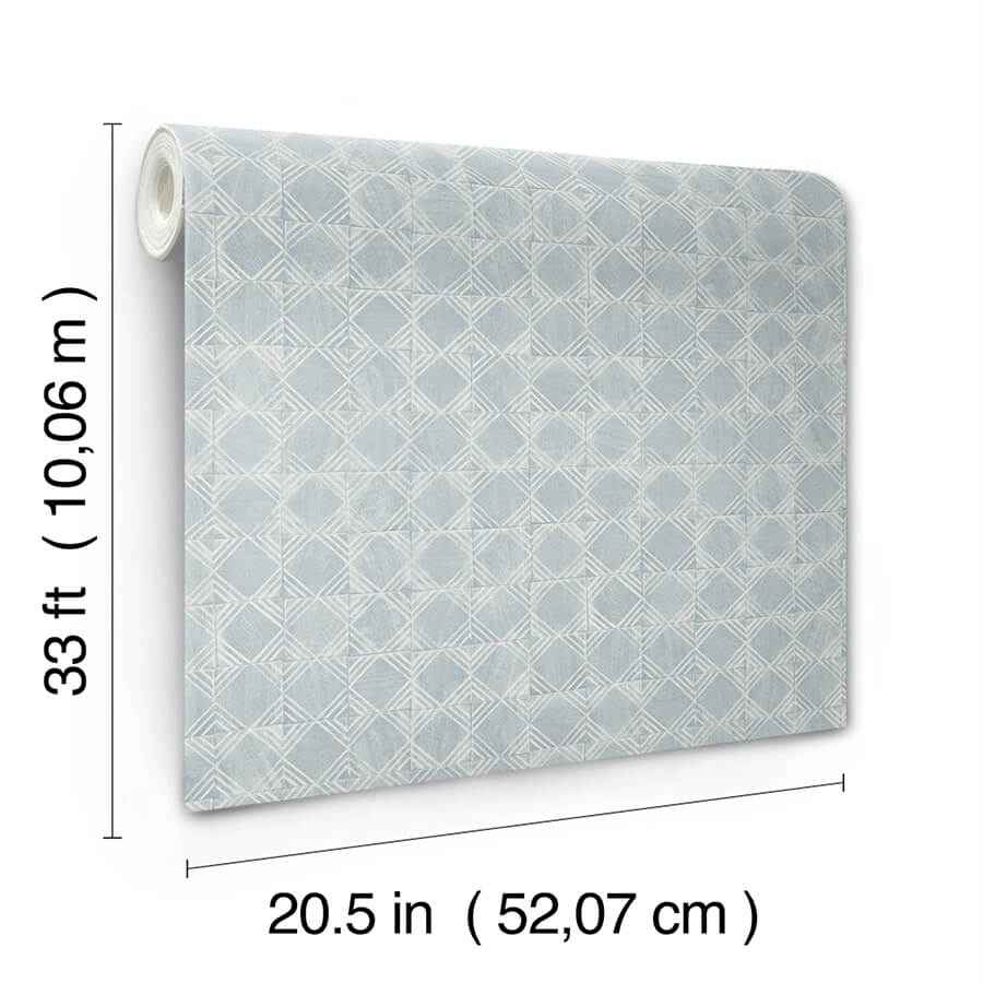 Button Block Blue Geometric Wallpaper - York Wallcoverings - 3125-72305 - York Wallcoverings Wallpaper