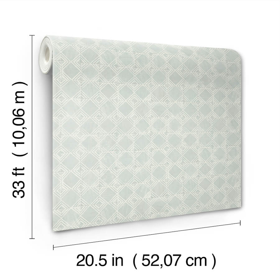 button-block-aqua-geometric-wallpaper-york-wallcoverings-3125-72308 - York Wallcoverings Papel pintado