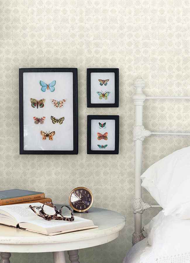 Button Block Light Grey Geometric Wallpaper - York Wallcoverings - 3125-72309 - York Wallcoverings Wallpaper