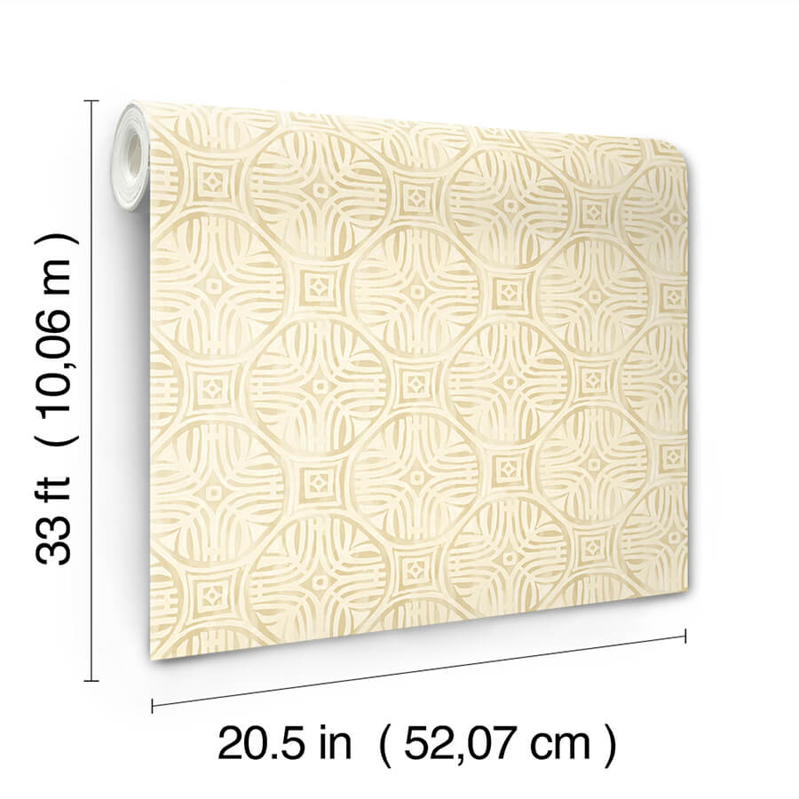 sandee-butter-medallion-wallpaper-york-wallcoverings-3125-72312 - York Wallcoverings Wallpaper