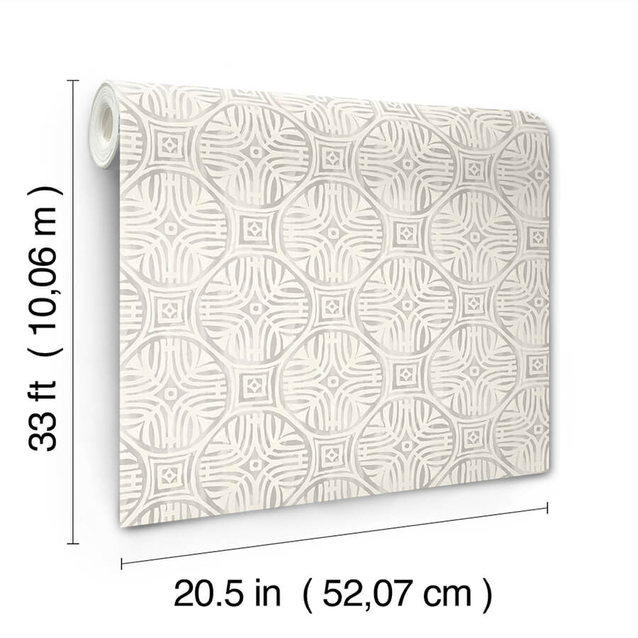 sandee-grey-medallion-wallpaper-york-wallcoverings-3125-72313 - York Wallcoverings Wallpaper