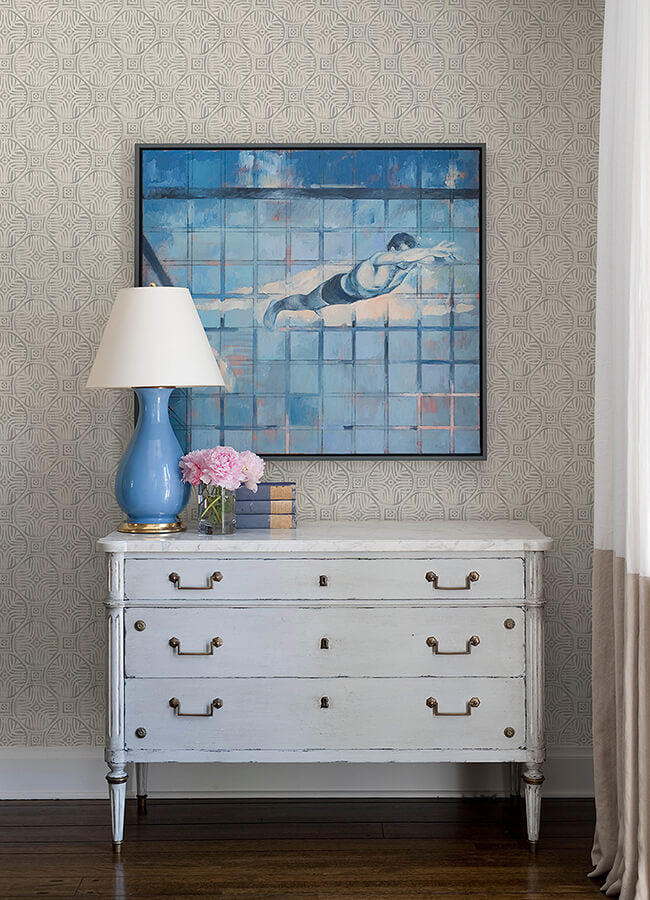 sandee-grey-medallion-wallpaper-york-wallcoverings-3125-72313 - York Wallcoverings Wallpaper