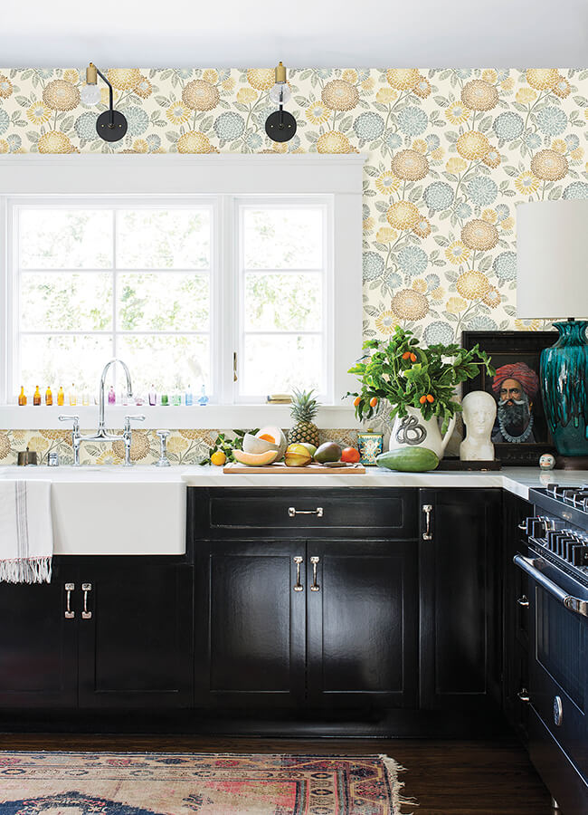 zalipie-apricot-floral-trail-wallpaper-york-wallcoverings-3125-72326 - York Wallcoverings Wallpaper