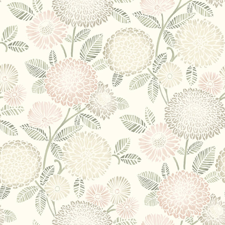 zalipie-blush-floral-trail-wallpaper-york-wallcoverings-3125-72329 - York Wallcoverings Papel pintado