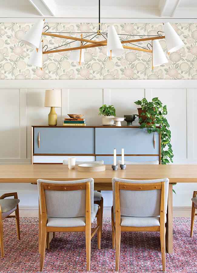 Zalipie Blush Floral Trail Wallpaper - York Wallcoverings - 3125-72329 - York Wallcoverings Wallpaper