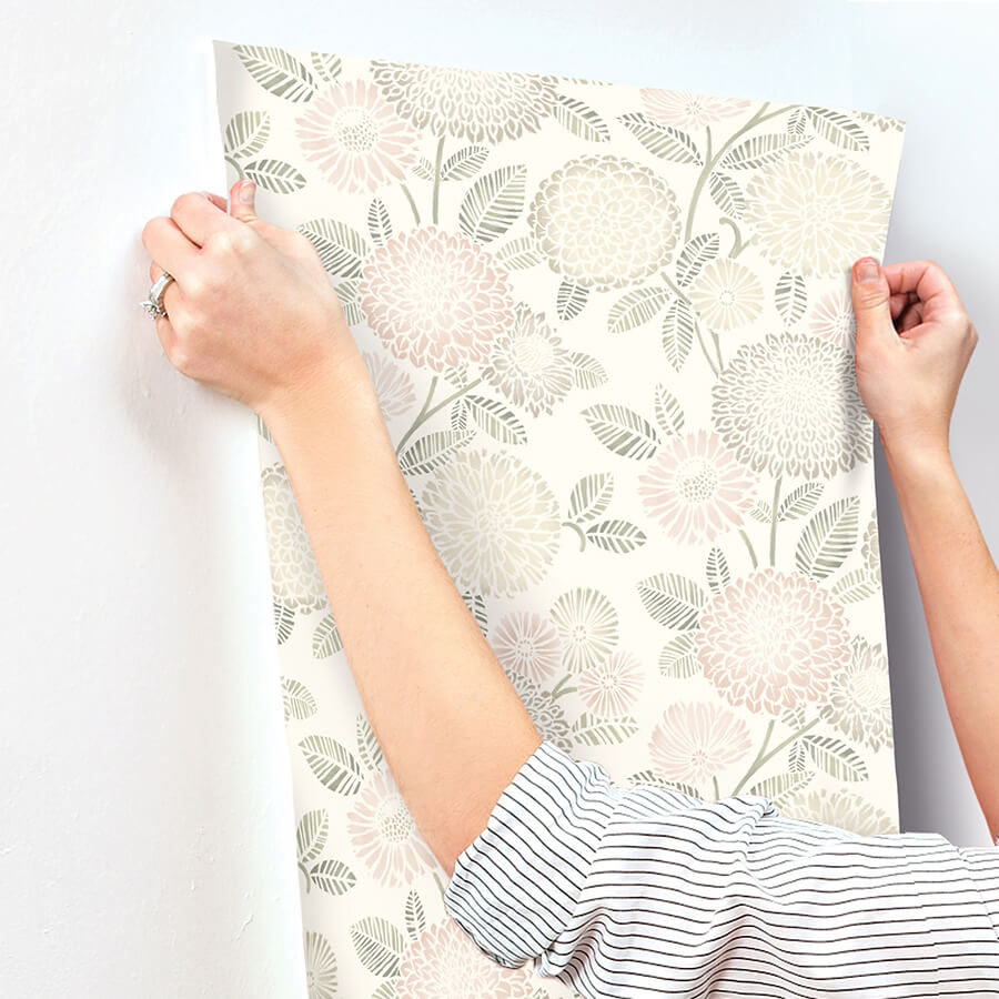 zalipie-blush-floral-trail-wallpaper-york-wallcoverings-3125-72329 - York Wallcoverings Papel pintado