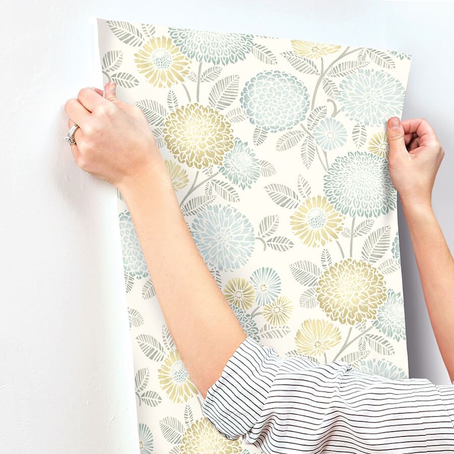 zalipie-lime-floral-trail-wallpaper-york-wallcoverings-3125-72330 - York Wallcoverings Wallpaper