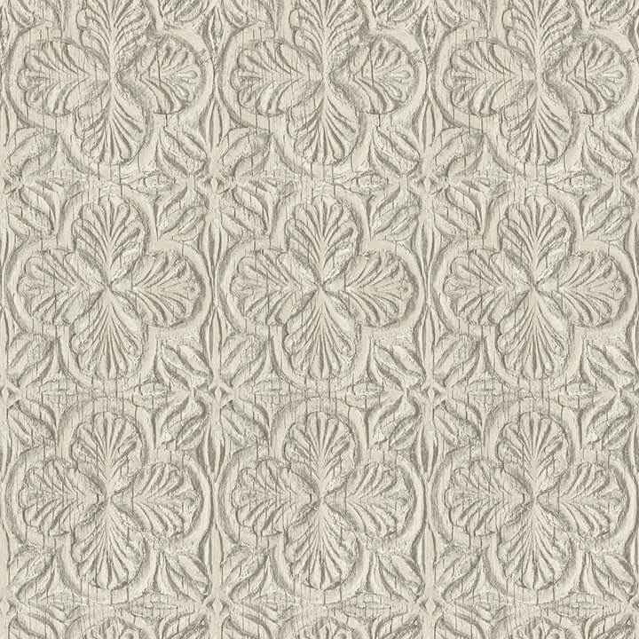 Karachi Taupe Wooden Damask Wallpaper - York Wallcoverings - 3125-72336