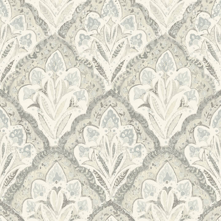 mimir-grey-quilted-damask-wallpaper-york-wallcoverings-3125-72340 - York Wallcoverings Papel pintado