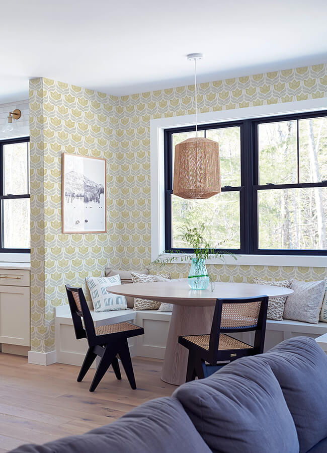 cathal-mustard-tulip-block-print-wallpaper-york-wallcoverings-3125-72342 - York Wallcoverings Wallpaper