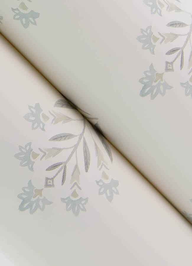 Kova Blue Floral Crest Wallpaper - York Wallcoverings - 3125-72347 - York Wallcoverings Wallpaper