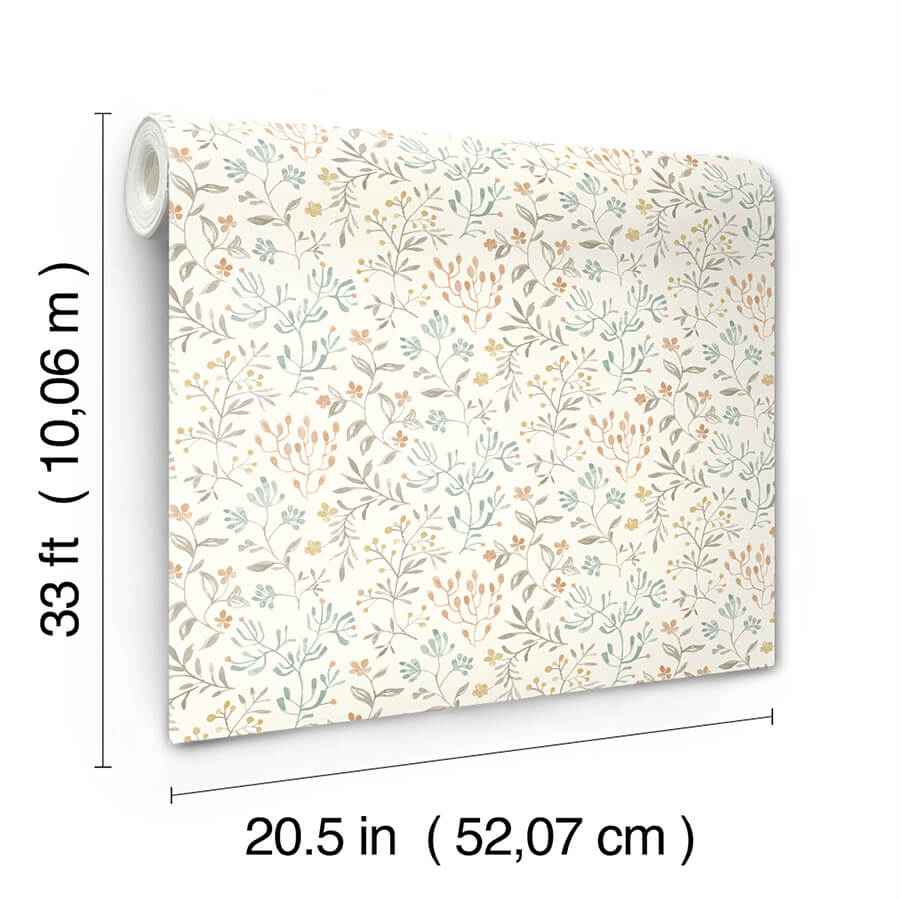Tarragon Pastel Dainty Meadow Wallpaper - York Wallcoverings - 3125-72353 - York Wallcoverings Wallpaper
