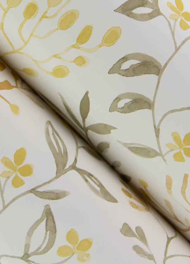 Tarragon Honey Dainty Meadow Wallpaper - York Wallcoverings - 3125-72354 - York Wallcoverings Wallpaper