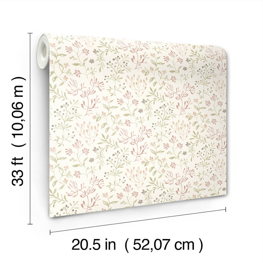 tarragon-blush-dainty-meadow-wallpaper-york-wallcoverings-3125-72355 - York Wallcoverings Wallpaper