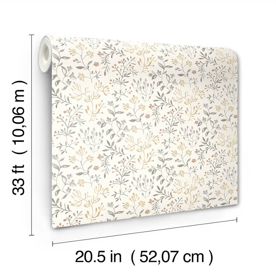 tarragon-grey-dainty-meadow-wallpaper-york-wallcoverings-3125-72356 - York Wallcoverings Wallpaper