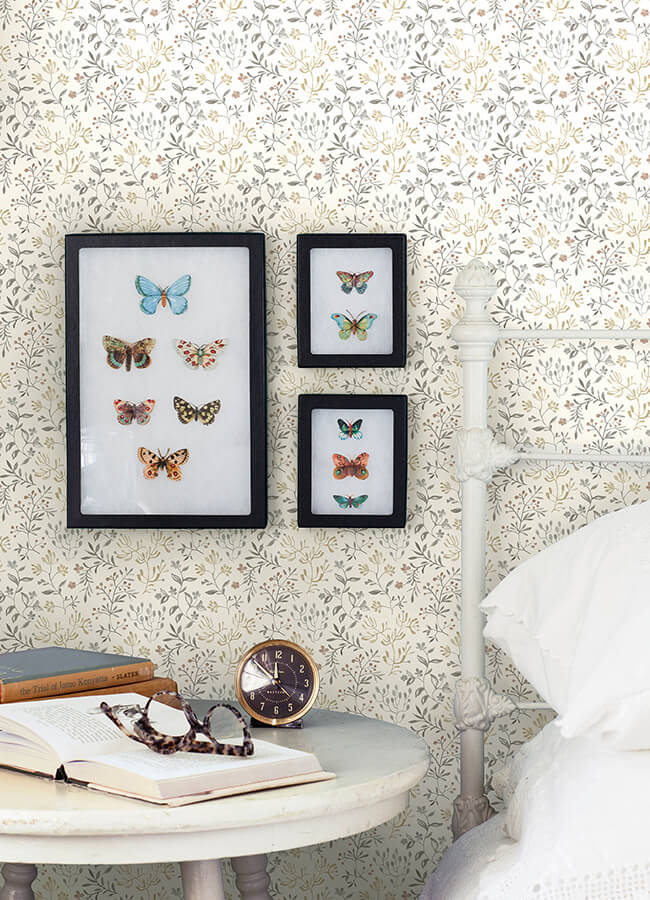 tarragon-grey-dainty-meadow-wallpaper-york-wallcoverings-3125-72356 - York Wallcoverings Wallpaper
