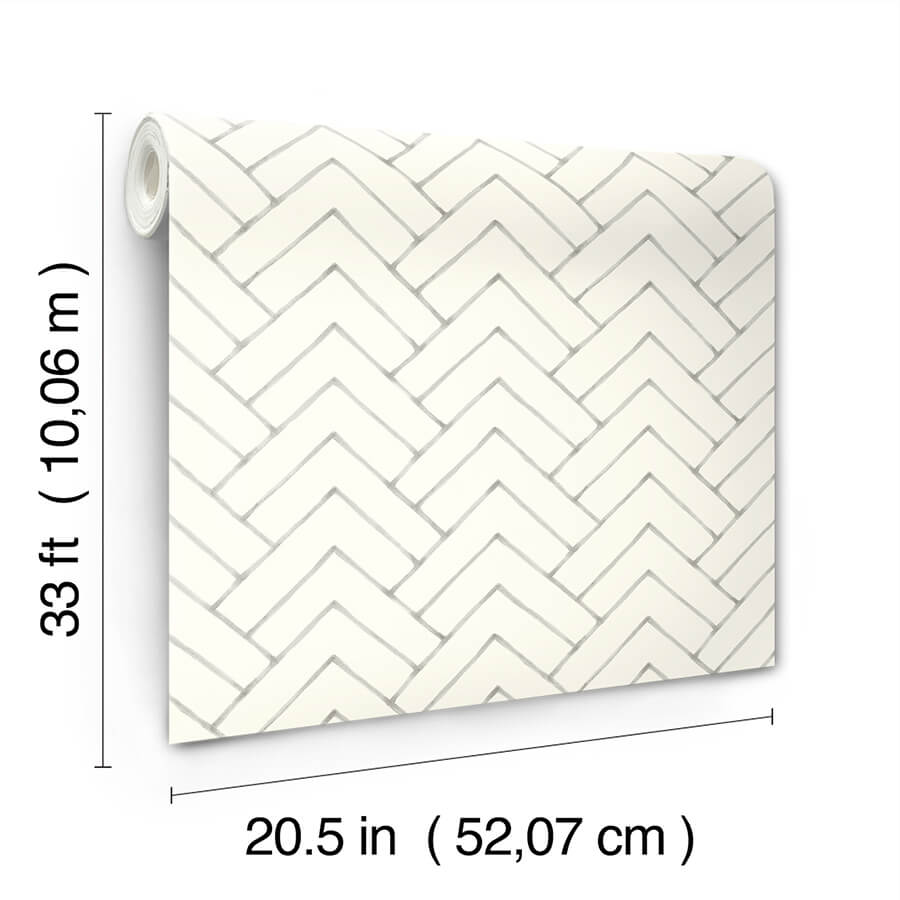 oswin-grey-tiered-herringbone-wallpaper-york-wallcoverings-3125-72364 - York Wallcoverings Papel pintado