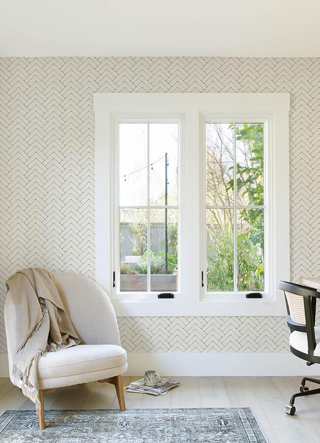 oswin-grey-tiered-herringbone-wallpaper-york-wallcoverings-3125-72364 - York Wallcoverings Papel pintado