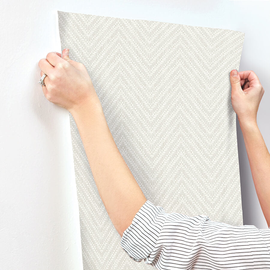 Glynn Silver Chevron Wallpaper - York Wallcoverings - 4122-26651 - York Wallcoverings Wallpaper