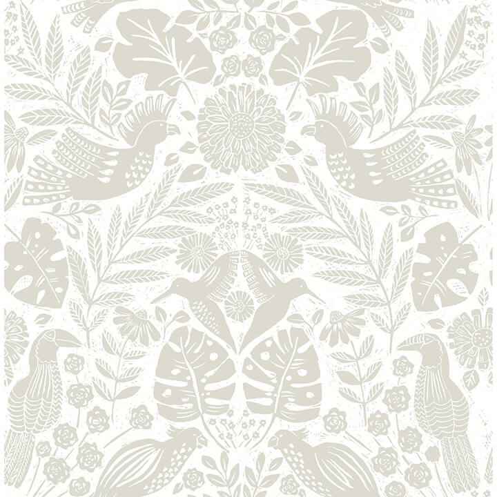 Nestle Dove Bird Block Print Wallpaper - York Wallcoverings - 4122-27003 - York Wallcoverings Wallpaper