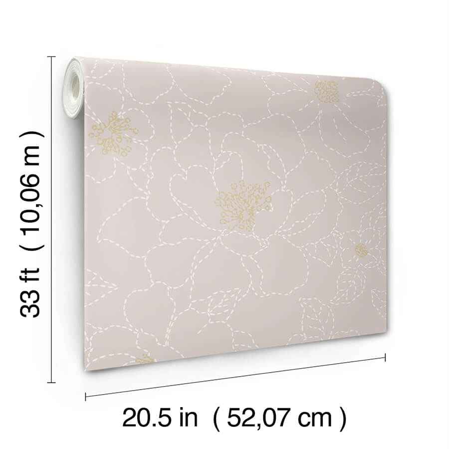 Gardena Lavender Embroidered Floral Wallpaper - York Wallcoverings - 4122-27008 - York Wallcoverings Wallpaper