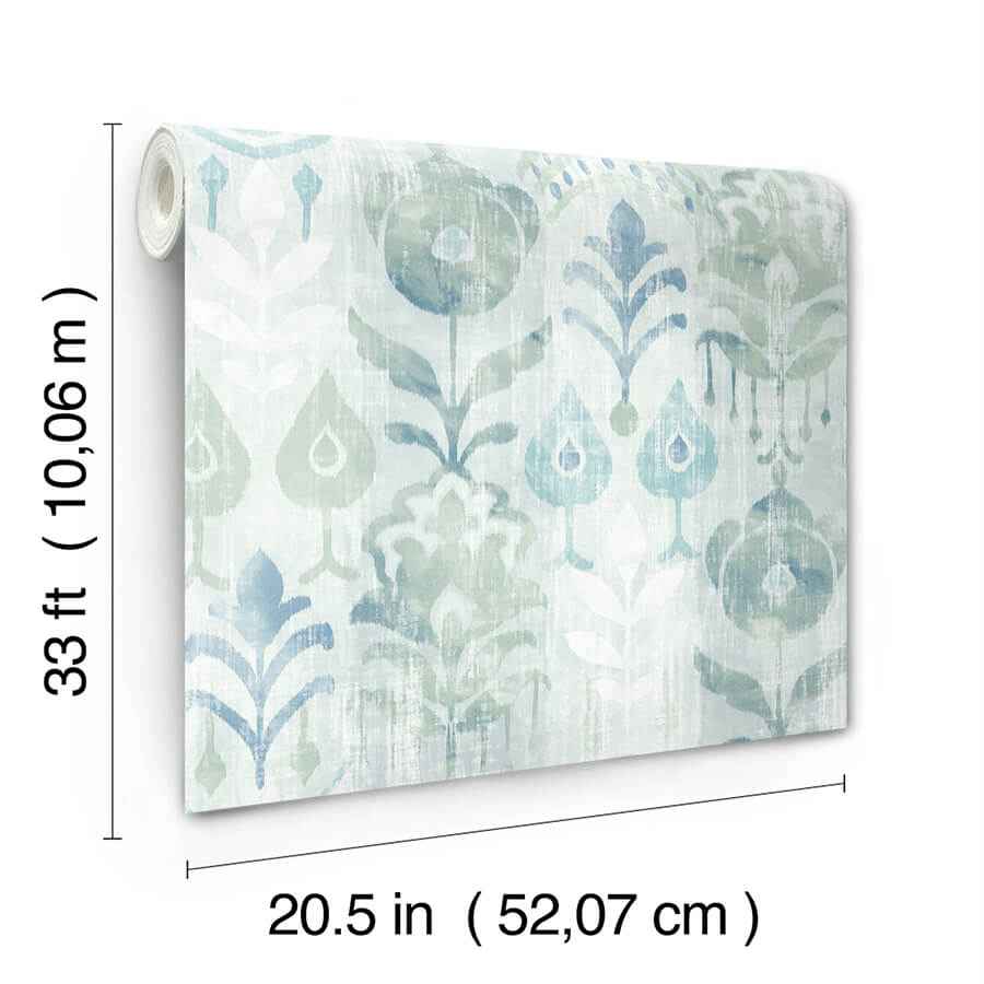 Pavord Green Floral Shibori Wallpaper - York Wallcoverings - 4122-27012 - York Wallcoverings Wallpaper