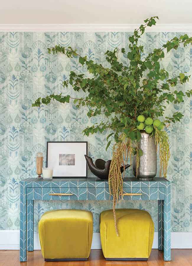 Pavord Green Floral Shibori Wallpaper - York Wallcoverings - 4122-27012 - York Wallcoverings Wallpaper