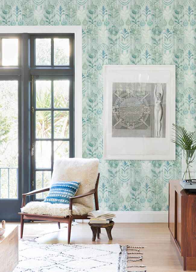 Pavord Green Floral Shibori Wallpaper - York Wallcoverings - 4122-27012 - York Wallcoverings Wallpaper