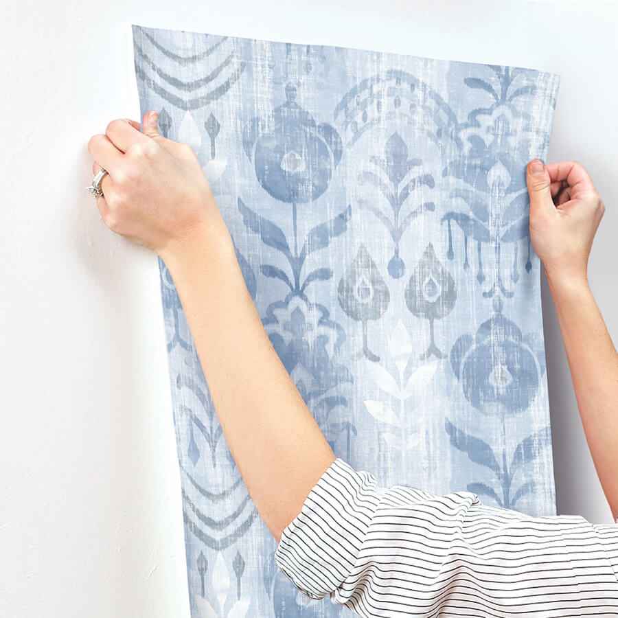 Pavord Blue Floral Shibori Wallpaper - York Wallcoverings - 4122-27013 - York Wallcoverings Wallpaper
