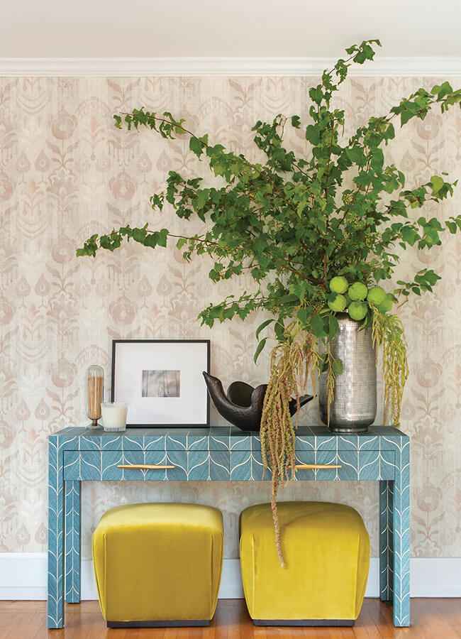 Pavord Pink Floral Shibori Wallpaper - York Wallcoverings - 4122-27014 - York Wallcoverings Wallpaper