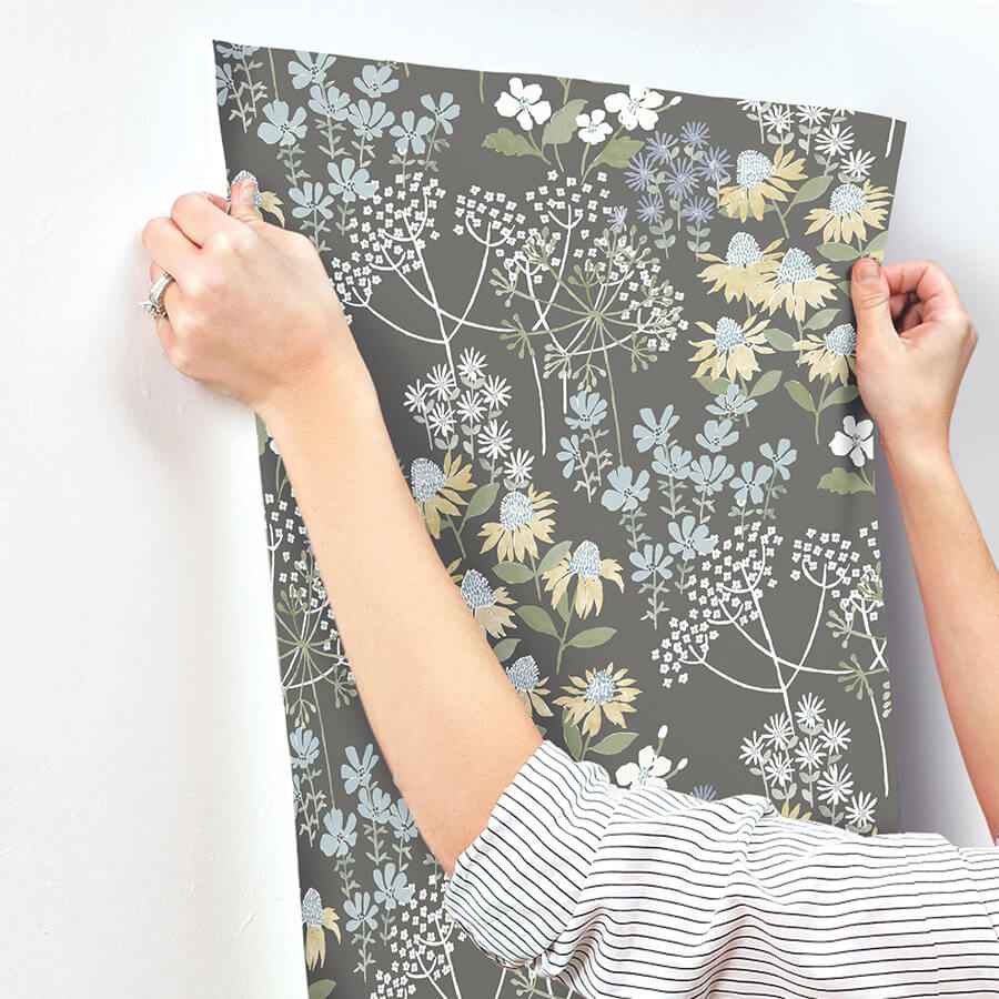 Cultivate Grey Springtime Blooms Wallpaper - York Wallcoverings - 4122-27018 - York Wallcoverings Wallpaper