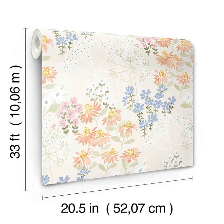 Cultivate Pastel Springtime Blooms Wallpaper - York Wallcoverings - 4122-27020 - York Wallcoverings Wallpaper