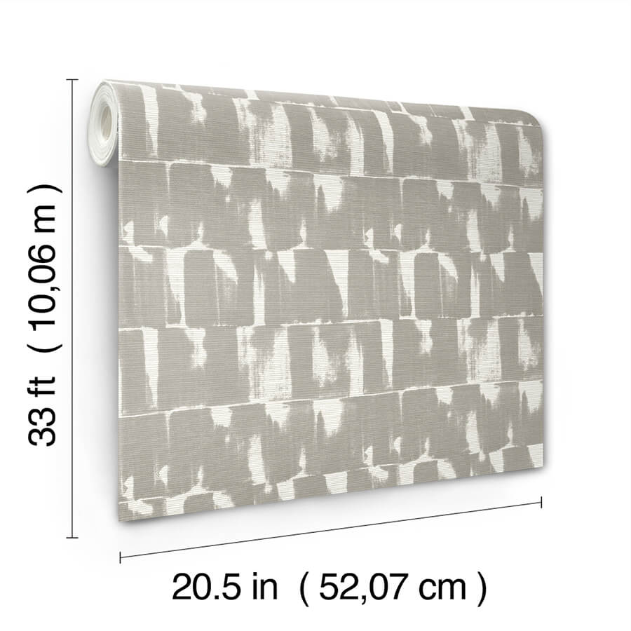 Bancroft Grey Artistic Stripe Wallpaper - York Wallcoverings - 4122-27022 - York Wallcoverings Wallpaper