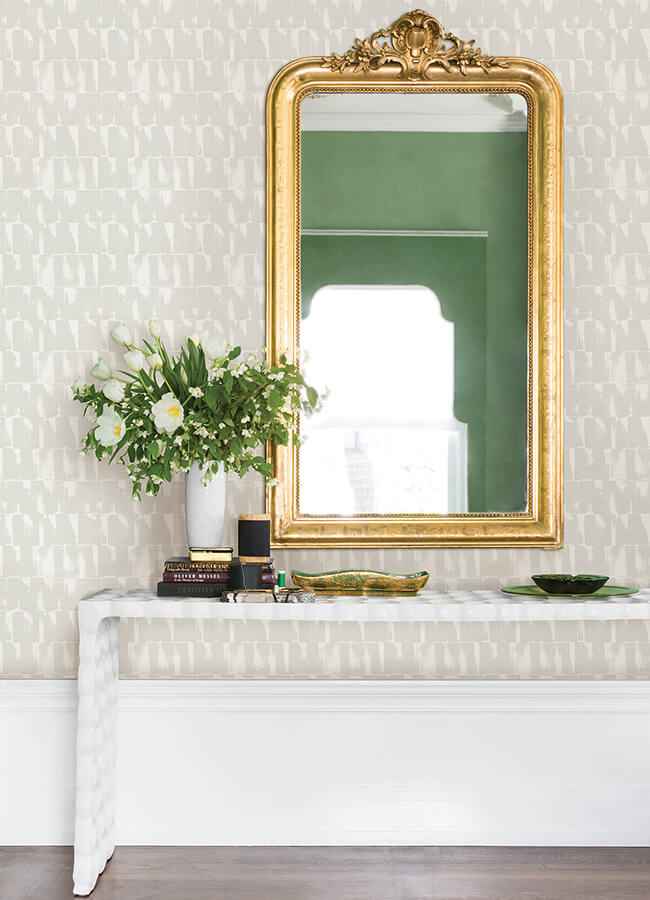 Bancroft Dove Artistic Stripe Wallpaper - York Wallcoverings - 4122-27024 - York Wallcoverings Wallpaper